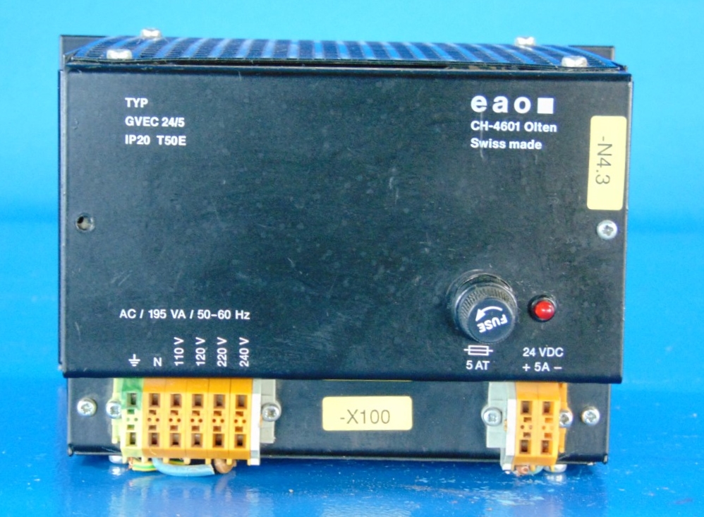 EAO CH-4601 Olten GVEC 24/5 IP20 T50E, 24V DC 5 Amp Power Supply