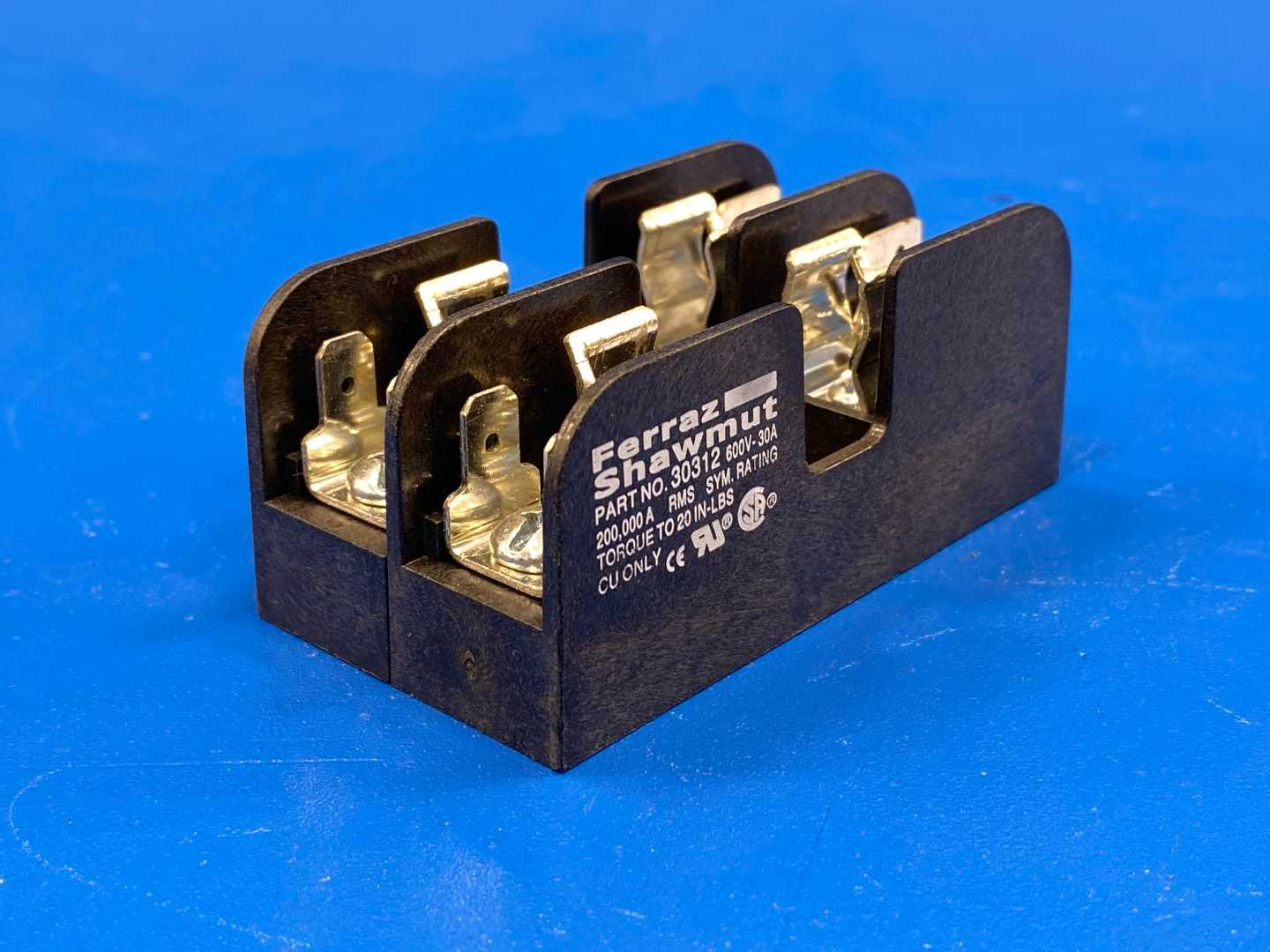 Mersen 30312 30 Amp Midget Fuse Block 600V 2-Pole Screw Mount Industrial