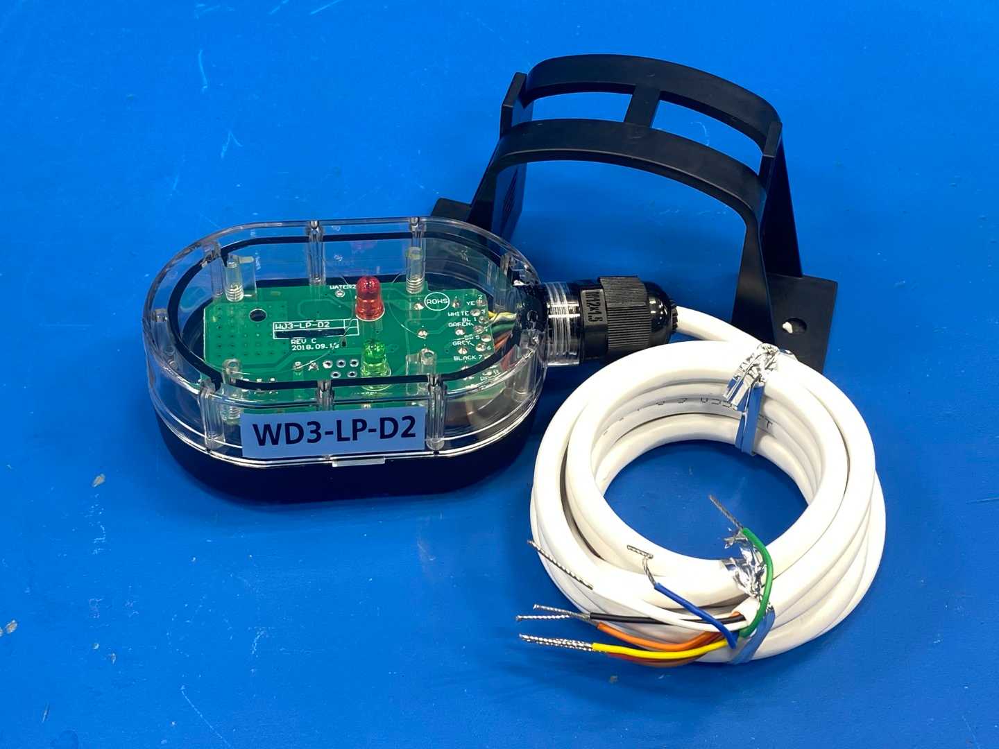 Dwyer Instruments WD3-LP-D2 Water Leak Detector, 11-27 VAC/DC, DPDT Relay, Adjustable Mounting Bracket