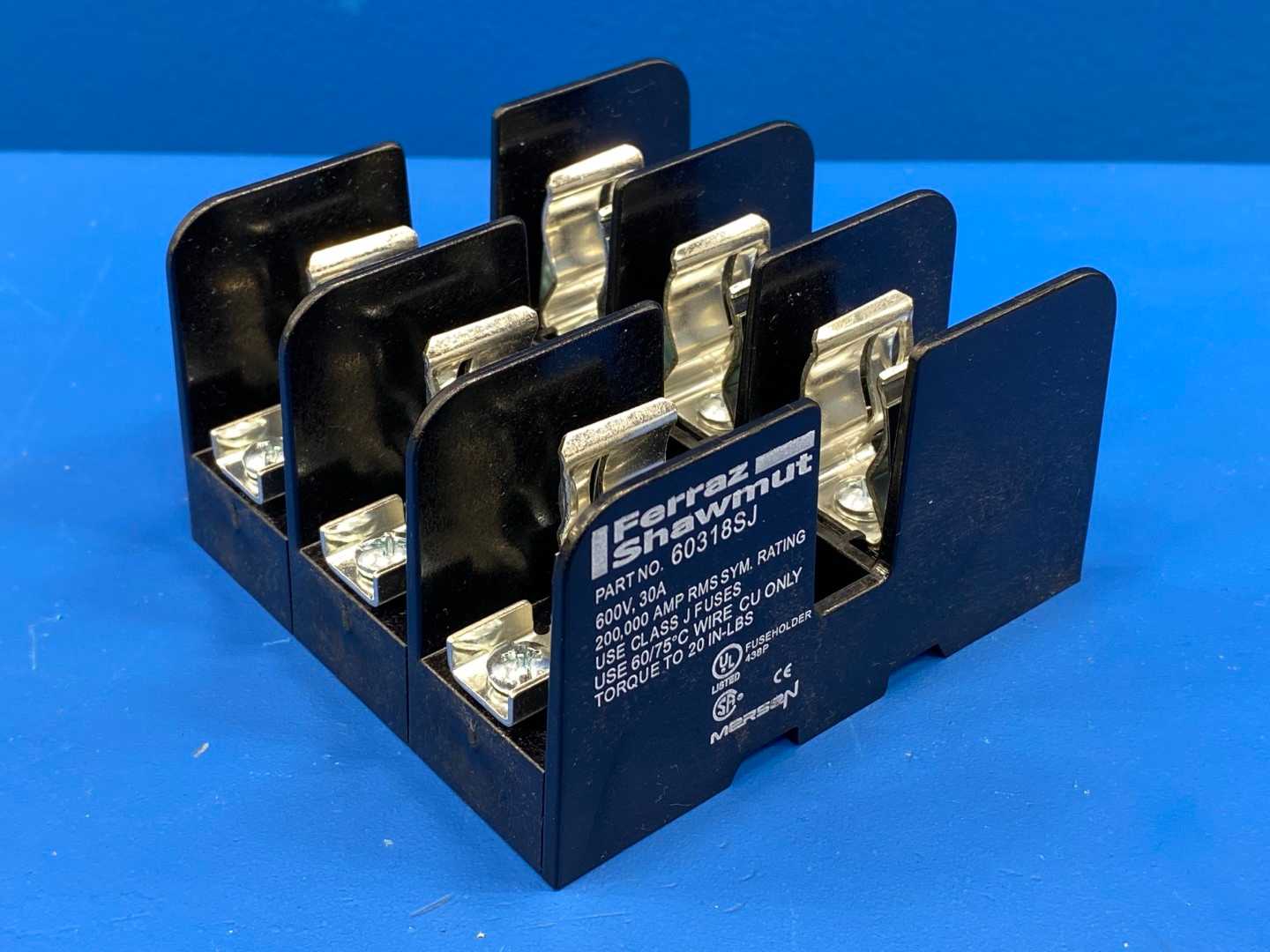 Mersen 60318SJ 30 Amp Fuse Block Ferraz Shawmut / 600V use Class J Fuses