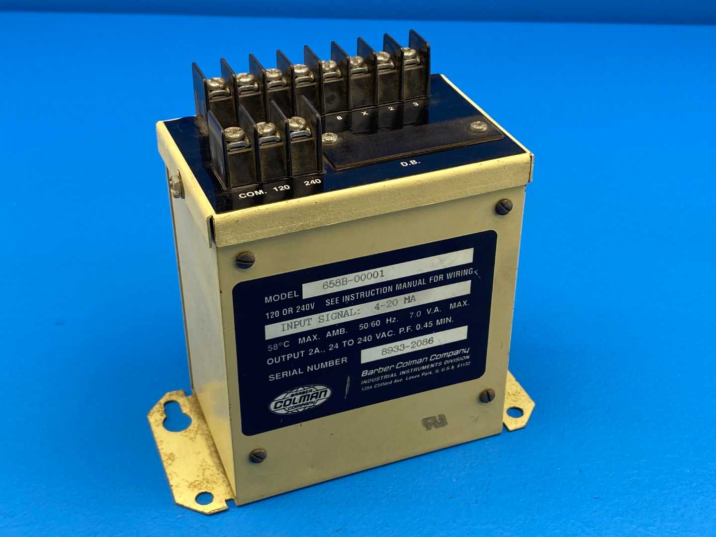 Barber Coleman 658B-00001 Current to Position Converter, 120/240V 4-20mA 50/60Hz