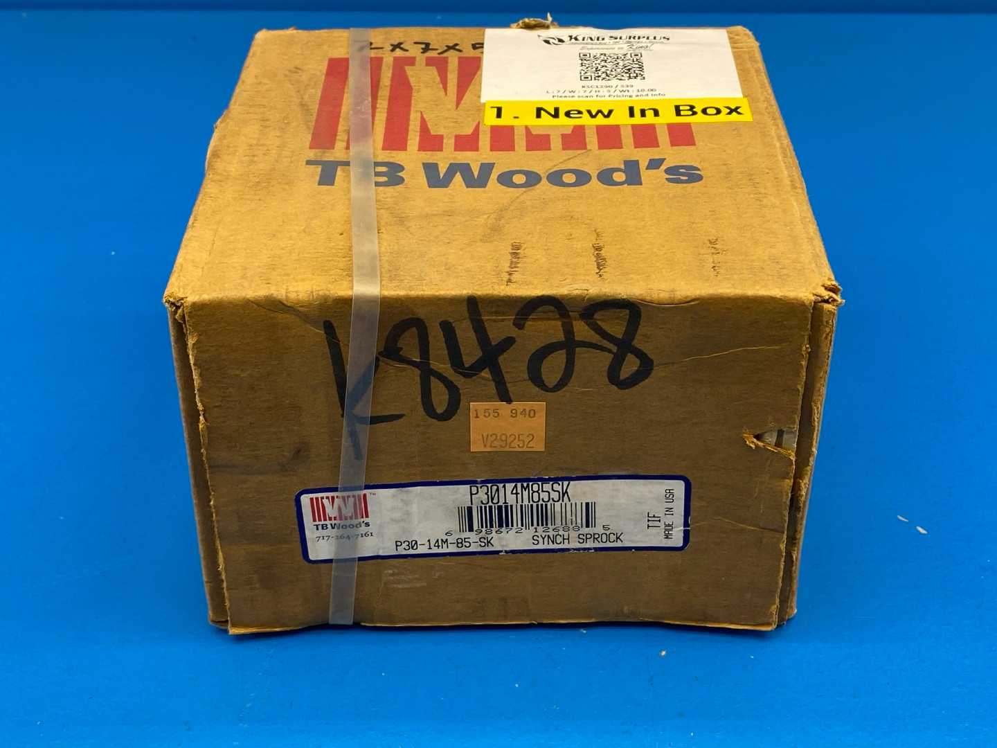 TB Woods P3014M85SK TB Wood's , Synchronous Sprocket 14MM belt pitch x 85MM belt width x 30 teeth