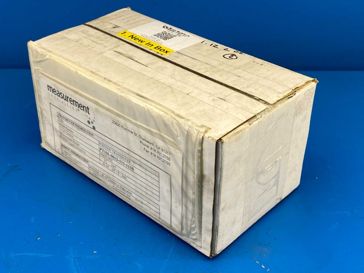 Celesco PT101-0015-111-1110 Position Transducer 62.24 mV / V / Inch 15" Measurement Range