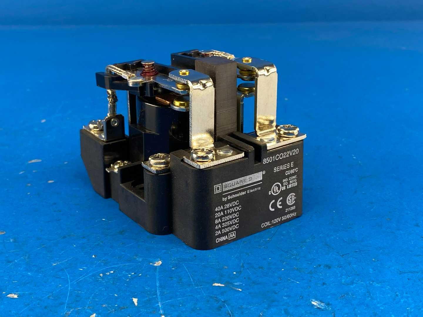 Square D 8501CO22V20 20 Amp Power Relay DPDT 110VDC Coil: 120V 50/60 Hz Series E