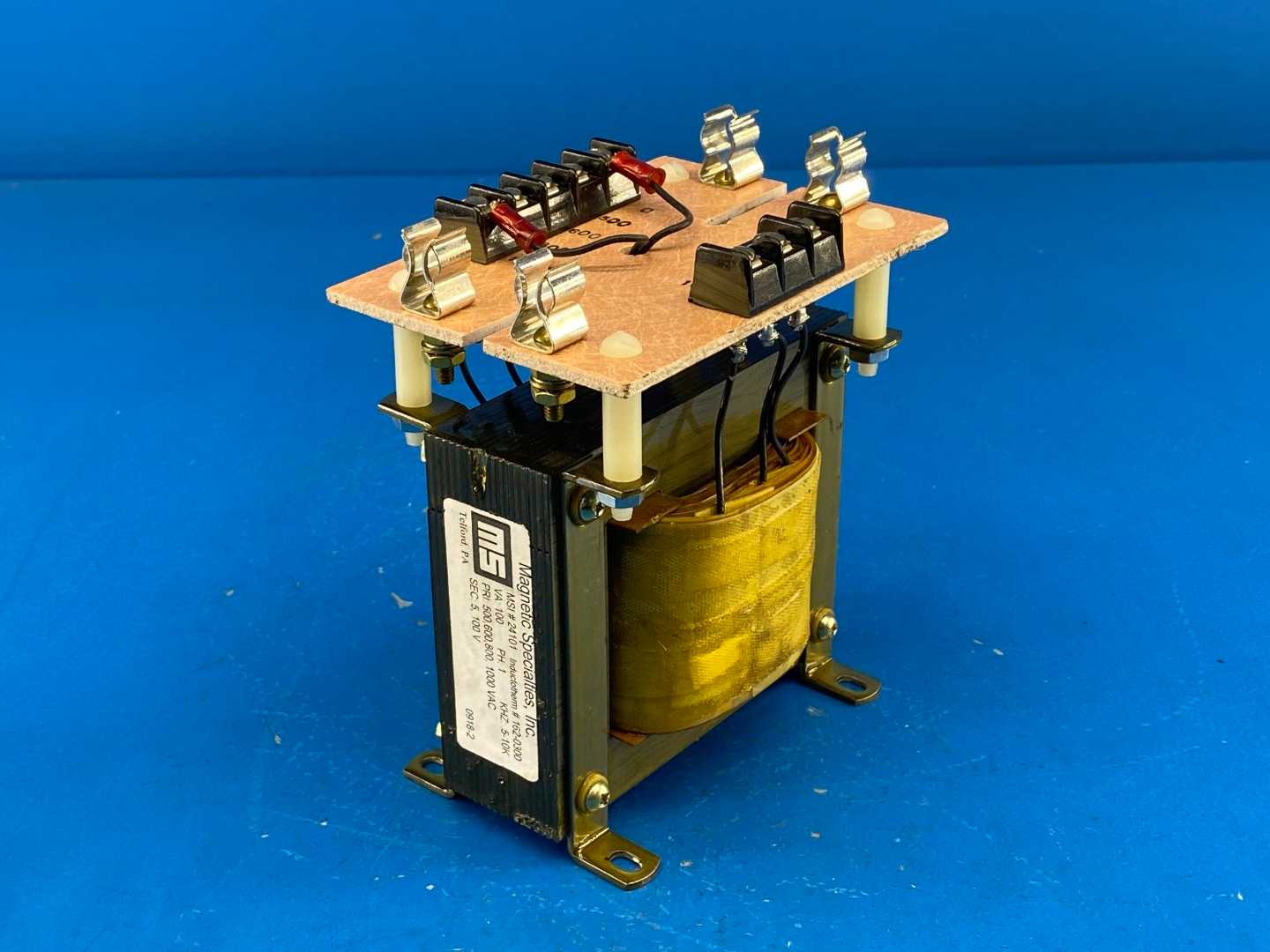 Magnetic Specialties Inc. MSI #24101 Inductotherm #162-0300 Plate Transformer 100VA, PRI 500-1000V, SEC 5/100V