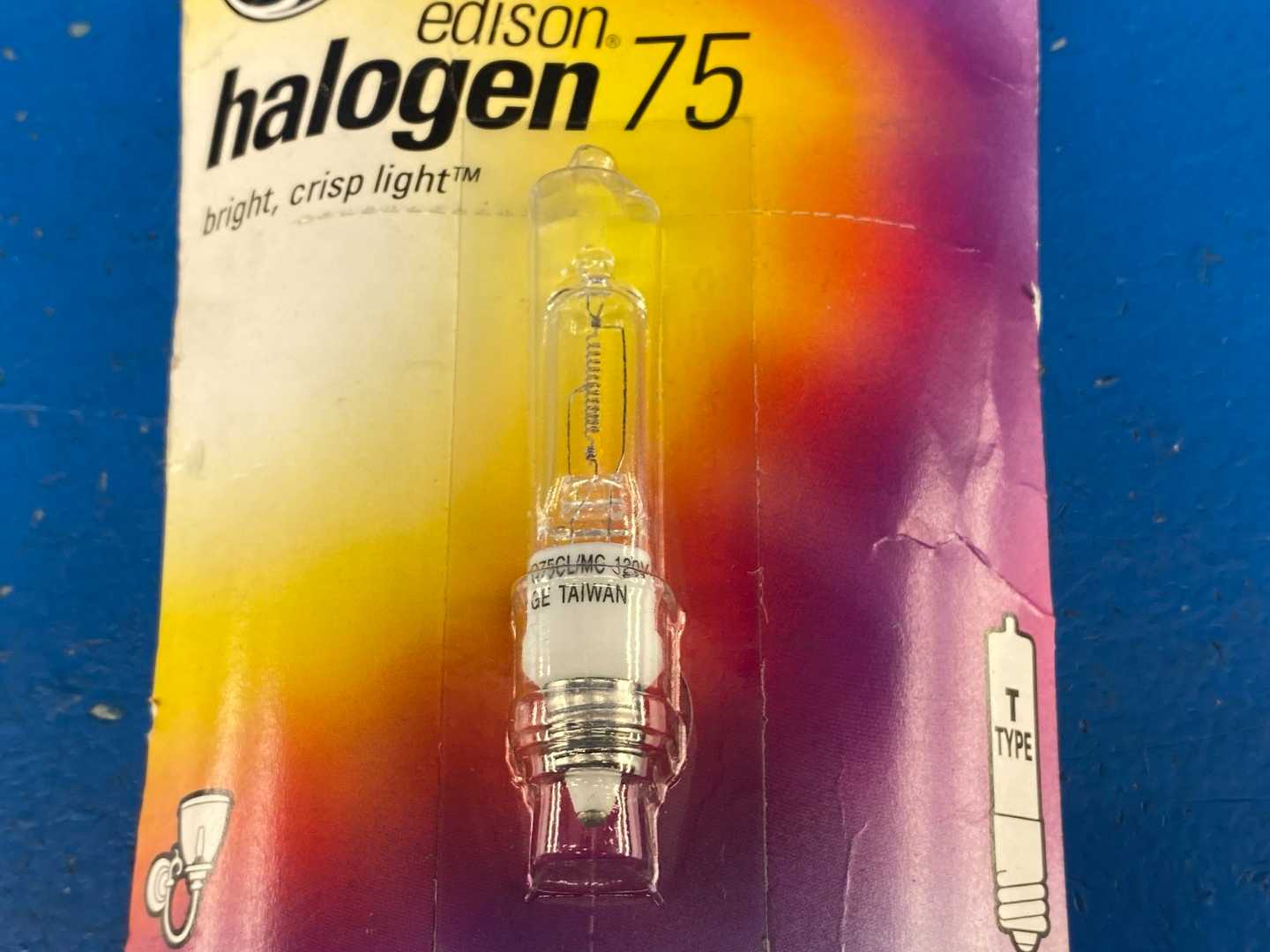 General Electric 12715 GE Lighting 75 Watt Halogen Mini Candelabra Tube Light Bulb